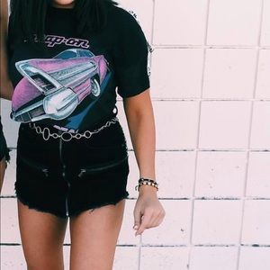 LF Furst of a Kind vintage, distressed crop top